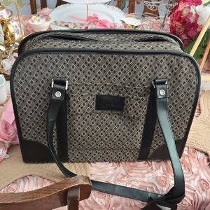 Joy Mangano Black and Tan Patterned Tote